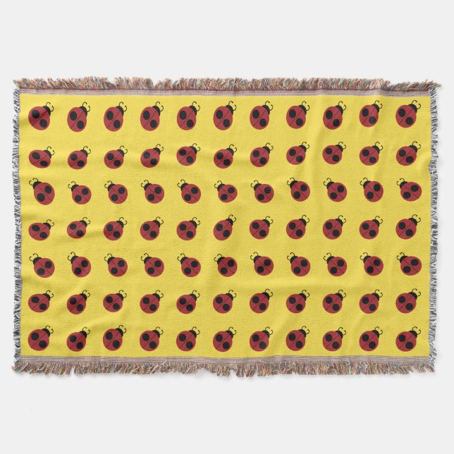 Manta Tejida Ladybug 60s retro fresco amarillo (Anverso)