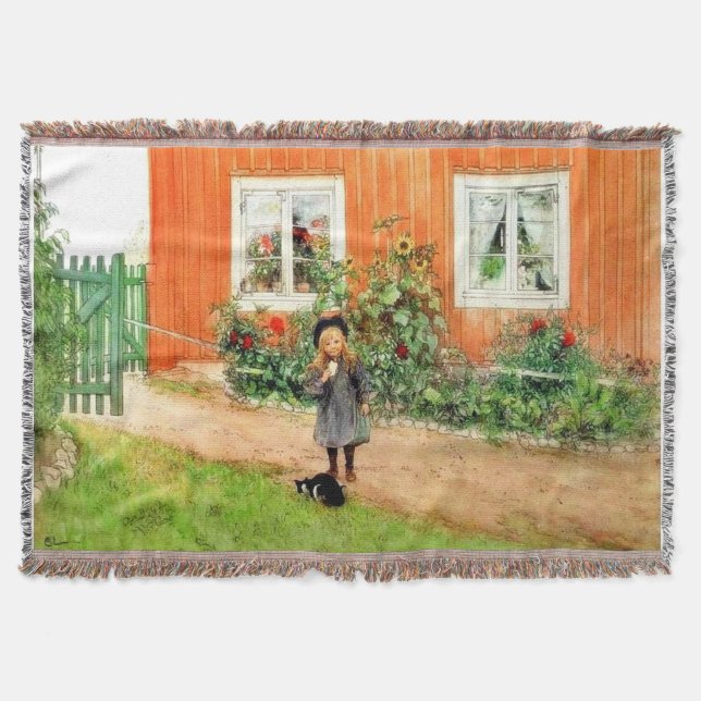 Manta Tejida Larsson - Brita con un gato y un sándwich (Anverso)