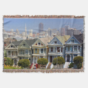 Manta Tejida Las famosas Painted Ladies de San Francisco