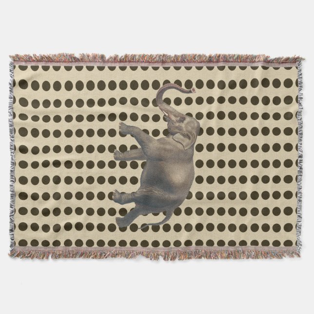 Manta Tejida Las picaduras de chocolate con elefante (Anverso)