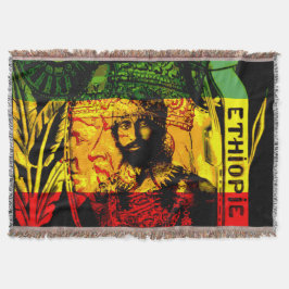Manta Tejida León de Rasta Haile Selassie del verde rojo del
