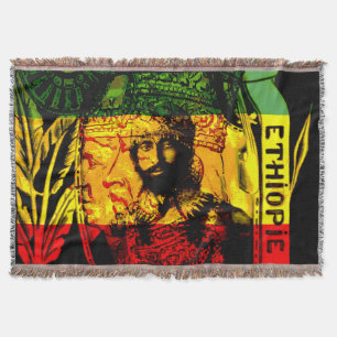 Manta Tejida León de Rasta Haile Selassie del verde rojo del