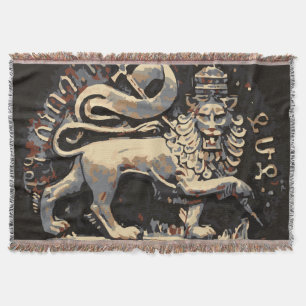 Manta Tejida León del diseño terroso de Judah Rasta