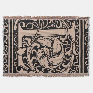 Manta Tejida Letra L Monograma medieval Art Nouveau