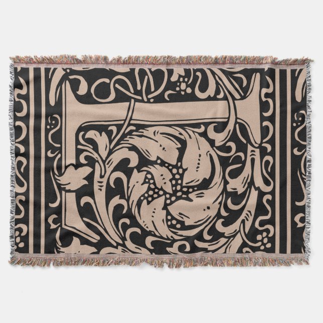 Manta Tejida Letra L Monograma medieval Art Nouveau (Anverso)