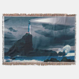 Manta Tejida Lighthouse blue blanket