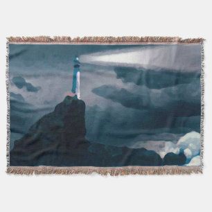 Manta Tejida Lighthouse blue blanket