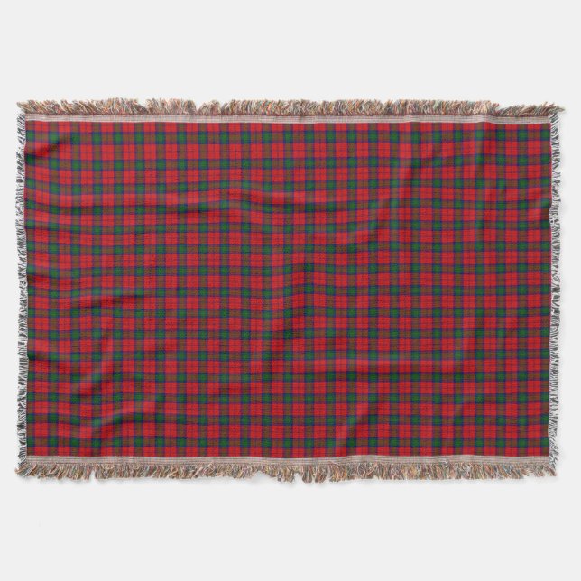 Manta Tejida Lindsay tartan green platillo rojo (Anverso)