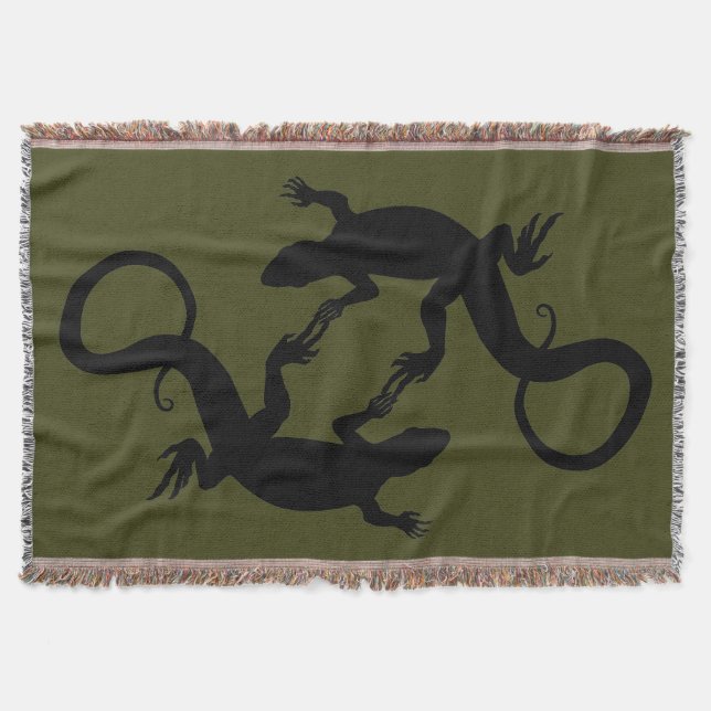 Manta Tejida Lizard Art Blankets Reptile Lizard Throw Blanket (Anverso)