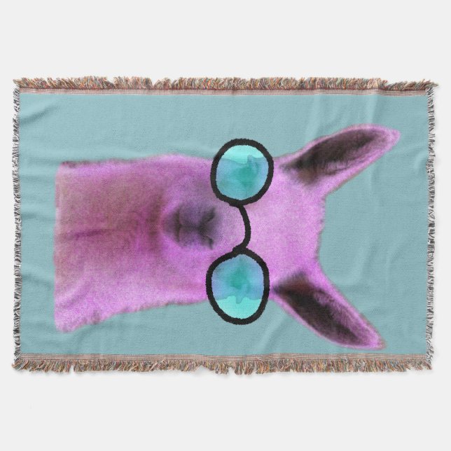 Manta Tejida Llama rosa Guay! (Anverso)