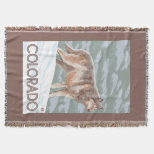 Manta Tejida Lobo gris StandingColorado