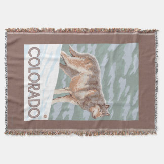 Manta Tejida Lobo gris StandingColorado