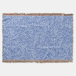 Manta Tejida Lugares al azar - Azul marino sobre blanco