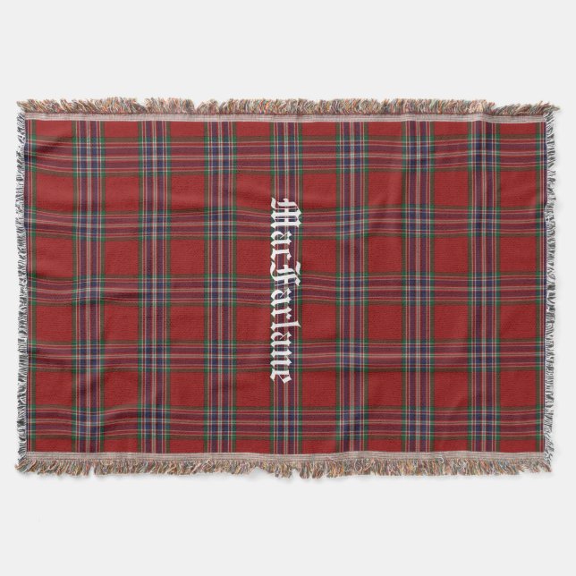 Manta Tejida MacFarlane Clan Tartan Plaid Personalizado Throw B (Anverso)