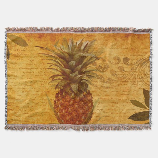 Manta Tejida Magnífico arte y caligrafía de piña (Anverso)
