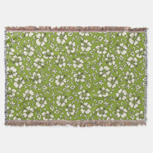 Manta Tejida Malia Hibiscus Hawai Floral Throw Blanket