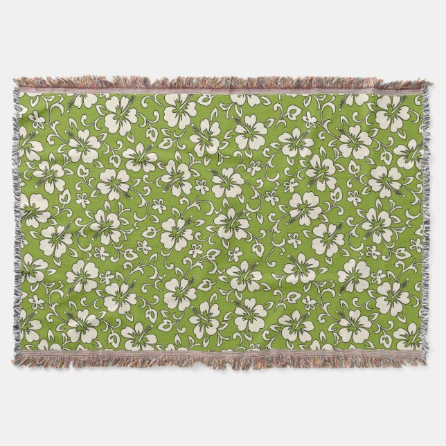 Manta Tejida Malia Hibiscus Hawai Floral Throw Blanket (Anverso)