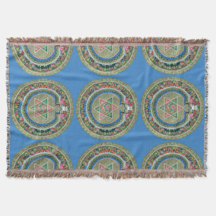 Manta Tejida Mandala Tantric tibetana del Buddhism del vintage