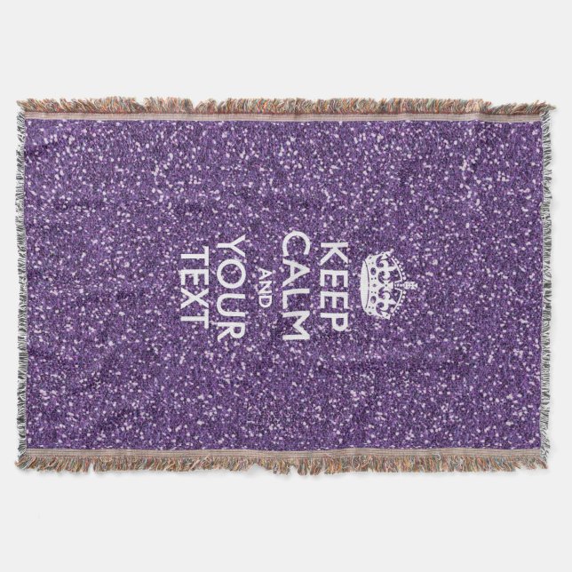 Manta Tejida Mantener la calma y el malva púrpura (Anverso)