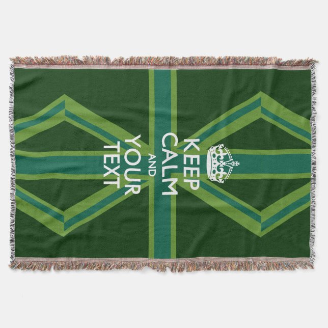 Manta Tejida Mantener la calma y el texto personalizado para re (Anverso)