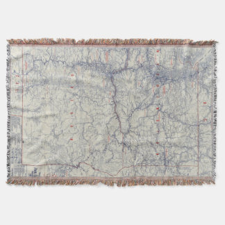 Manta Tejida Mapa auto de los rastros del funcionario 1925 de