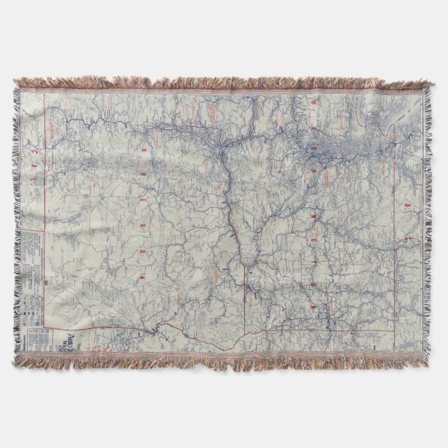 Manta Tejida Mapa auto de los rastros del funcionario 1925 de (Anverso)