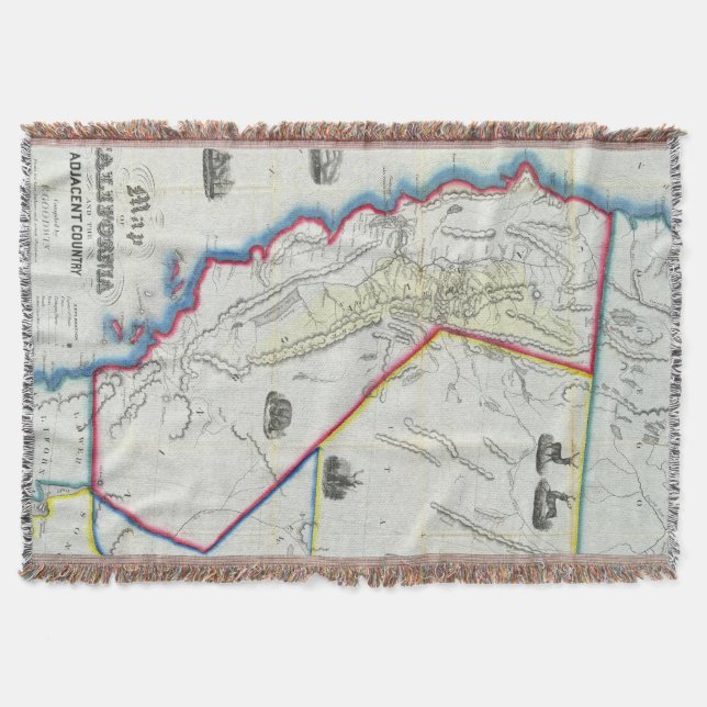 Manta Tejida Mapa de California (Anverso)