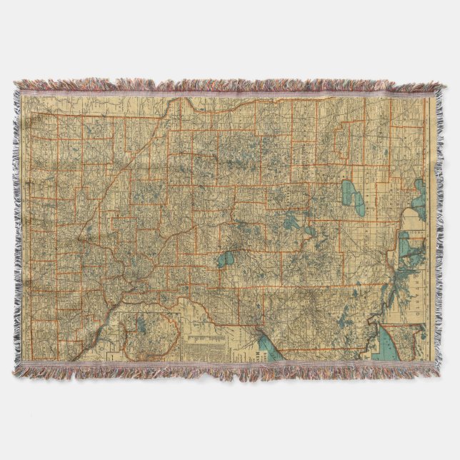 Manta Tejida Mapa de camino de Minnesota (Anverso)