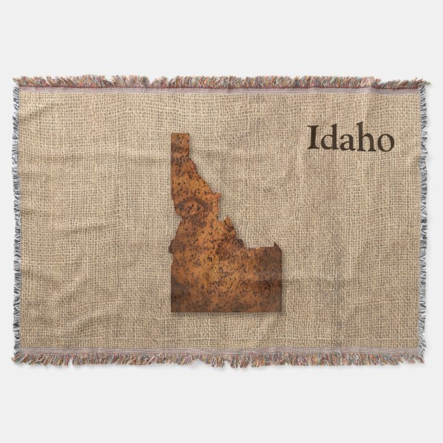Manta Tejida Mapa de Idaho Spud (Anverso)
