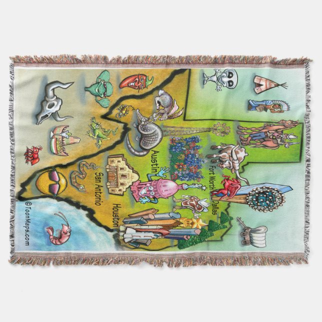Manta Tejida Mapa de Personalizados de Texas (Anverso)