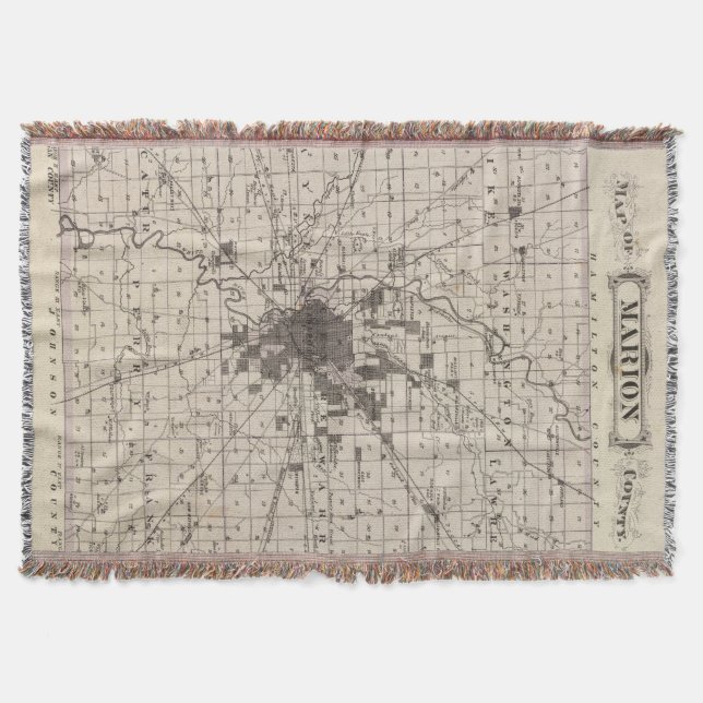 Manta Tejida Mapa del condado de Marion 2 (Anverso)