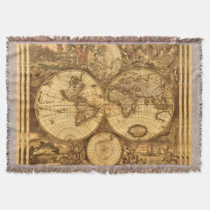 Manta Tejida Mapa del mundo antiguo