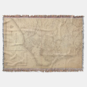 Manta Tejida Mapa del vintage de Carolina del Norte del este