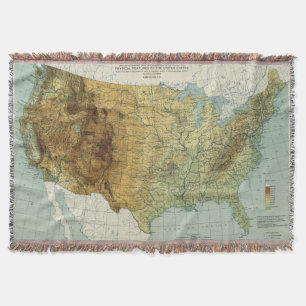 Manta Tejida Mapa físico de las características de Estados