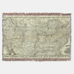Manta Tejida Mapa Ohio y ferrocarril de Mississippi