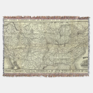 Manta Tejida Mapa Ohio y ferrocarril de Mississippi