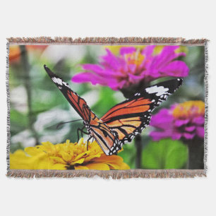 Manta Tejida Mariposa en las flores #2