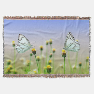 Manta Tejida Mariposas Mirrored Springtime