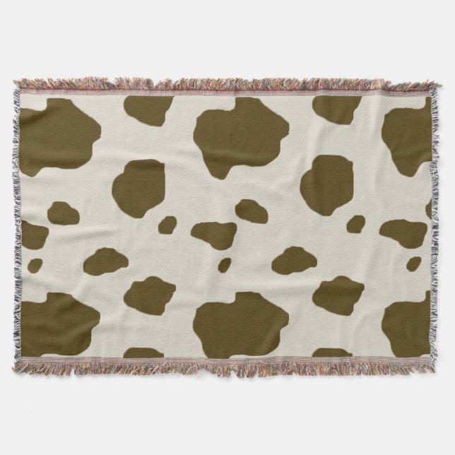 Manta Tejida Marrón de la PIEL de la VACA (Anverso)