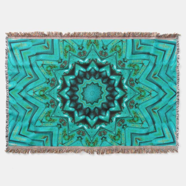 Manta Tejida Masa de lanzamiento del art. 2 turquesa (Anverso)