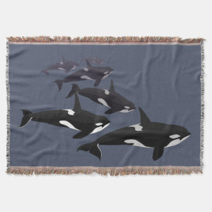 Manta Tejida Matrícula de ballenas asesina de ballenas Orca