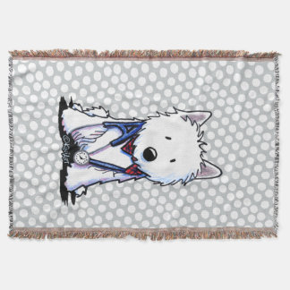 Manta Tejida Médica de amor Westie Dotted Throw Blanket