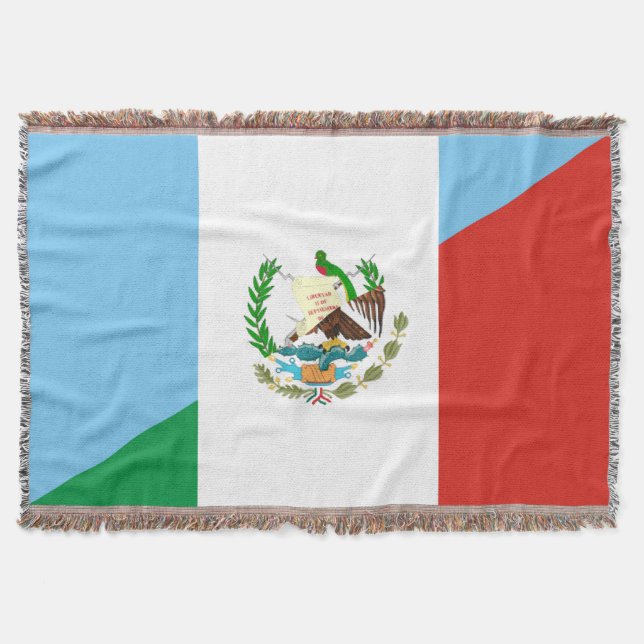 Manta Tejida medio símbolo de la bandera de Guatemala México (Anverso)