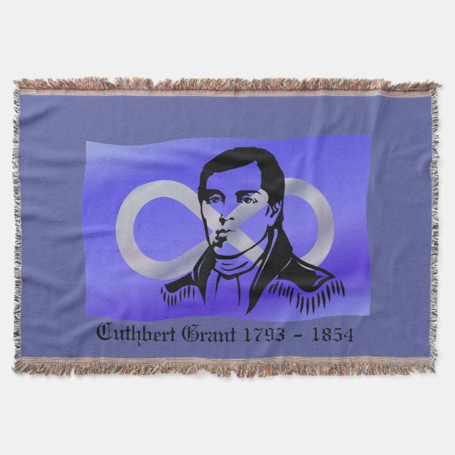 Manta Tejida Metis Hero Blanket Cuthbert Grant Lankets (Anverso)