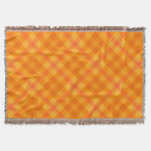 Moda Marigold Medley Naranja Plaid Throw Blanket