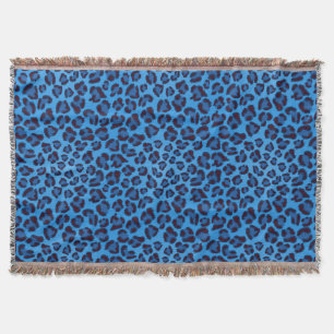 Manta Tejida modelo azul de la textura del leopardo