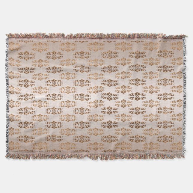 Manta Tejida Modelo barroco del beige de la pendiente del (Anverso)