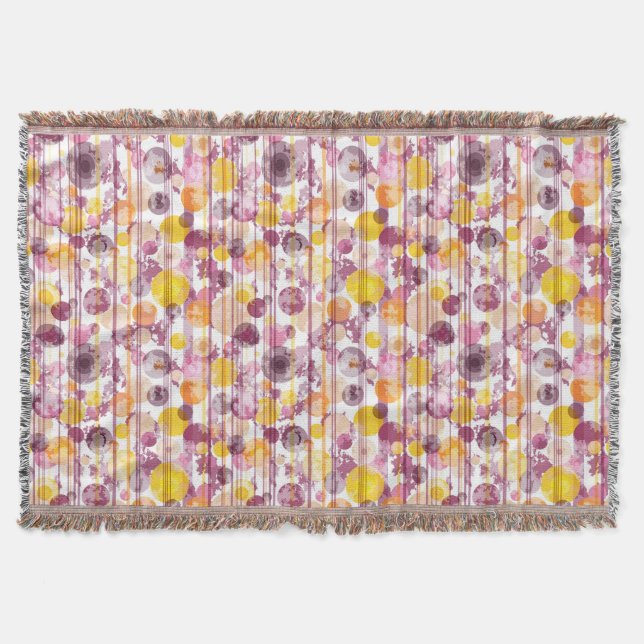 Manta Tejida Modelo blanco rayado manchado (Anverso)