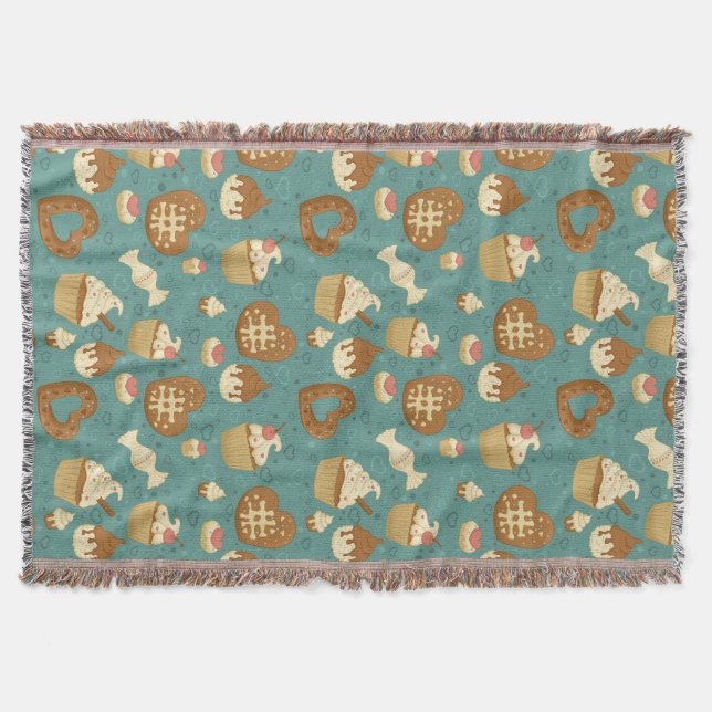 Manta Tejida Modelo con las magdalenas y los caramelos (Anverso)