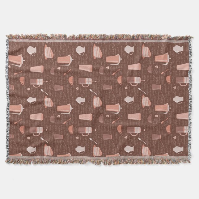 Manta Tejida Modelo con los elementos relacionados del café (Anverso)